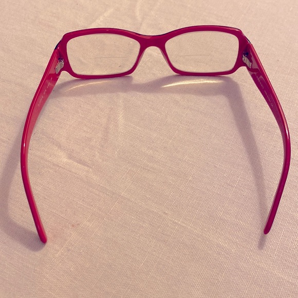 Burberry, Italian jeweled, bright red glasses frame. - Picture 3 of 6